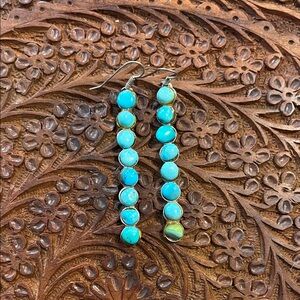 Turquoise Beaded Dangle Earrings